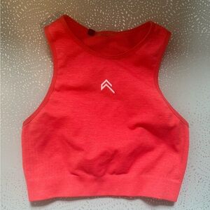 Oner Active Orange Sleeveless Fitted Crop Tank Top